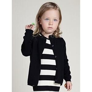 BCBGirls‎ Baby Girl Button Front Logo Cardigan in Black 2T MSRP $36